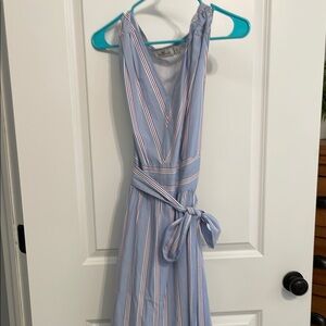 Vineyard Vines Light red white and Blue Striped Wrap Dress